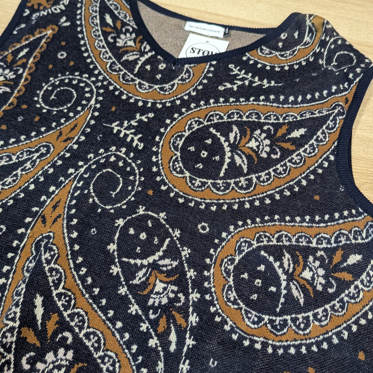 Pop Trading Company Paisley Knit Vest / spencer