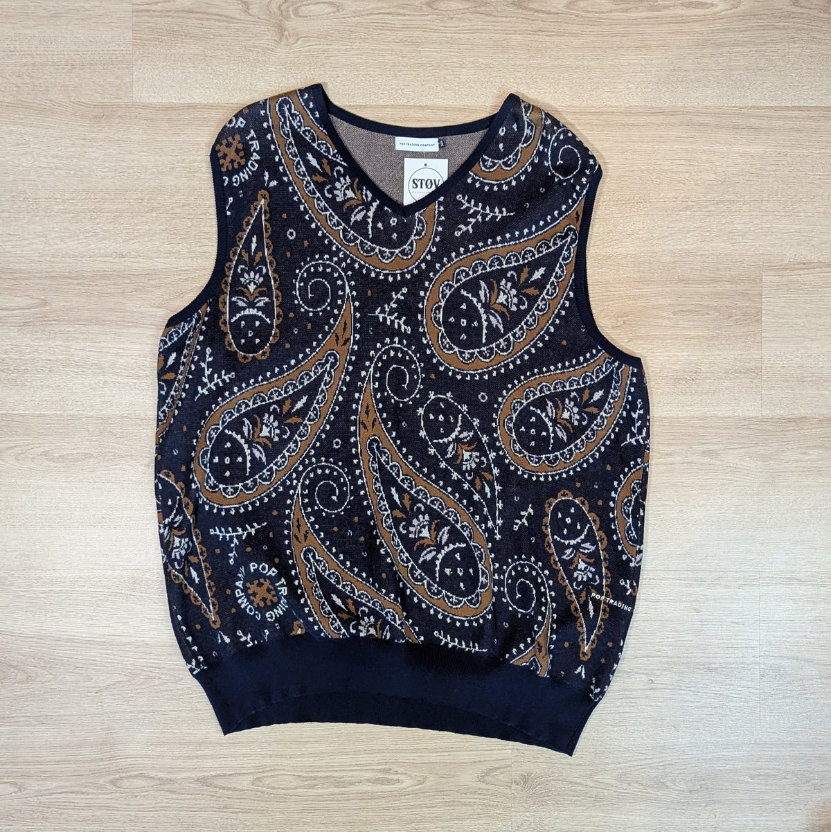 Pop Trading Company Paisley Knit Vest / spencer