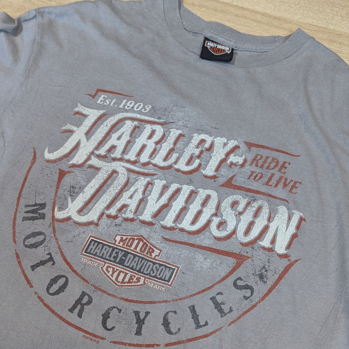 Vintage Harley-Davidson 'Ride To Live' Graphic T-Shirt